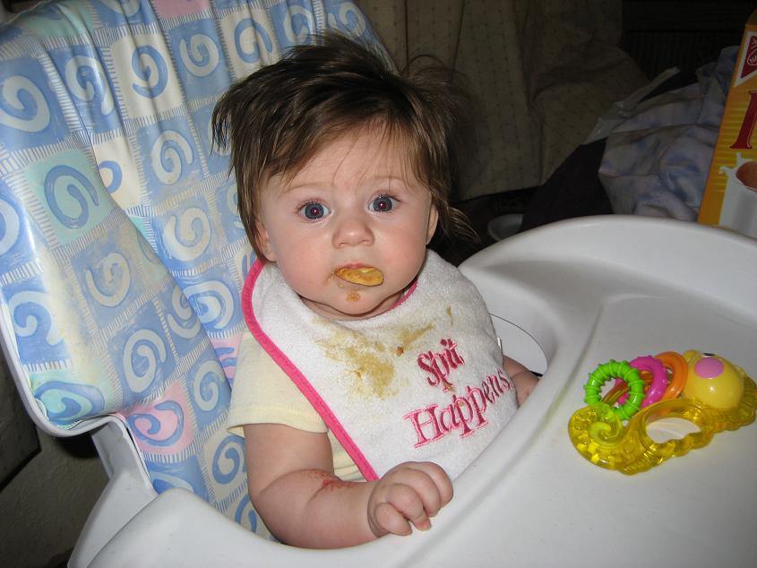 Anja in her highchair